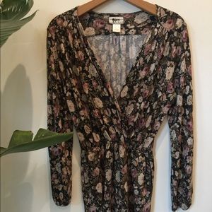 Nightcap romper floral deep v elastic waist